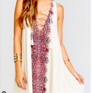 Show Me Your Mumu Daryn Lace Up Mirage Sleeveless Tie Dress